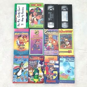 9 Vintage children’s VHS tape lot various kids shows cartoons Blue's Clues etc